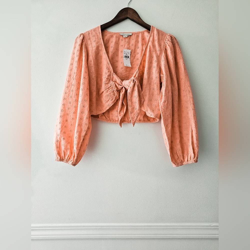 long-sleeved, tie-front top from American Eagle.